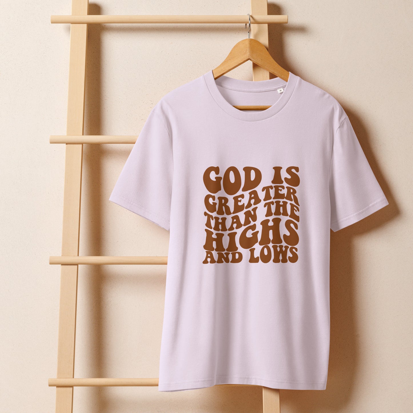 light purple graphic design christian t-shirt