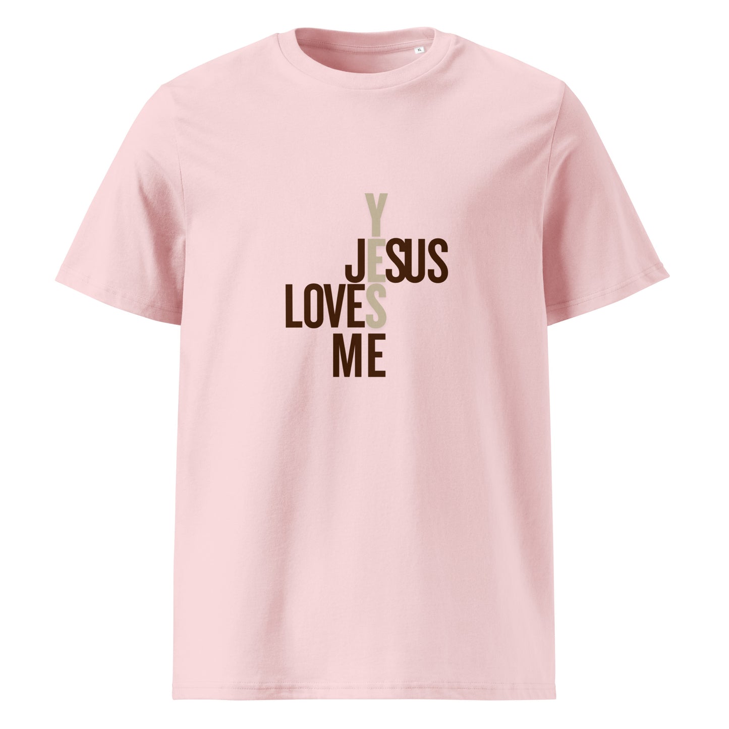 Unisex organic ribbed neck t-shirt, Yes Jesus Loves Me