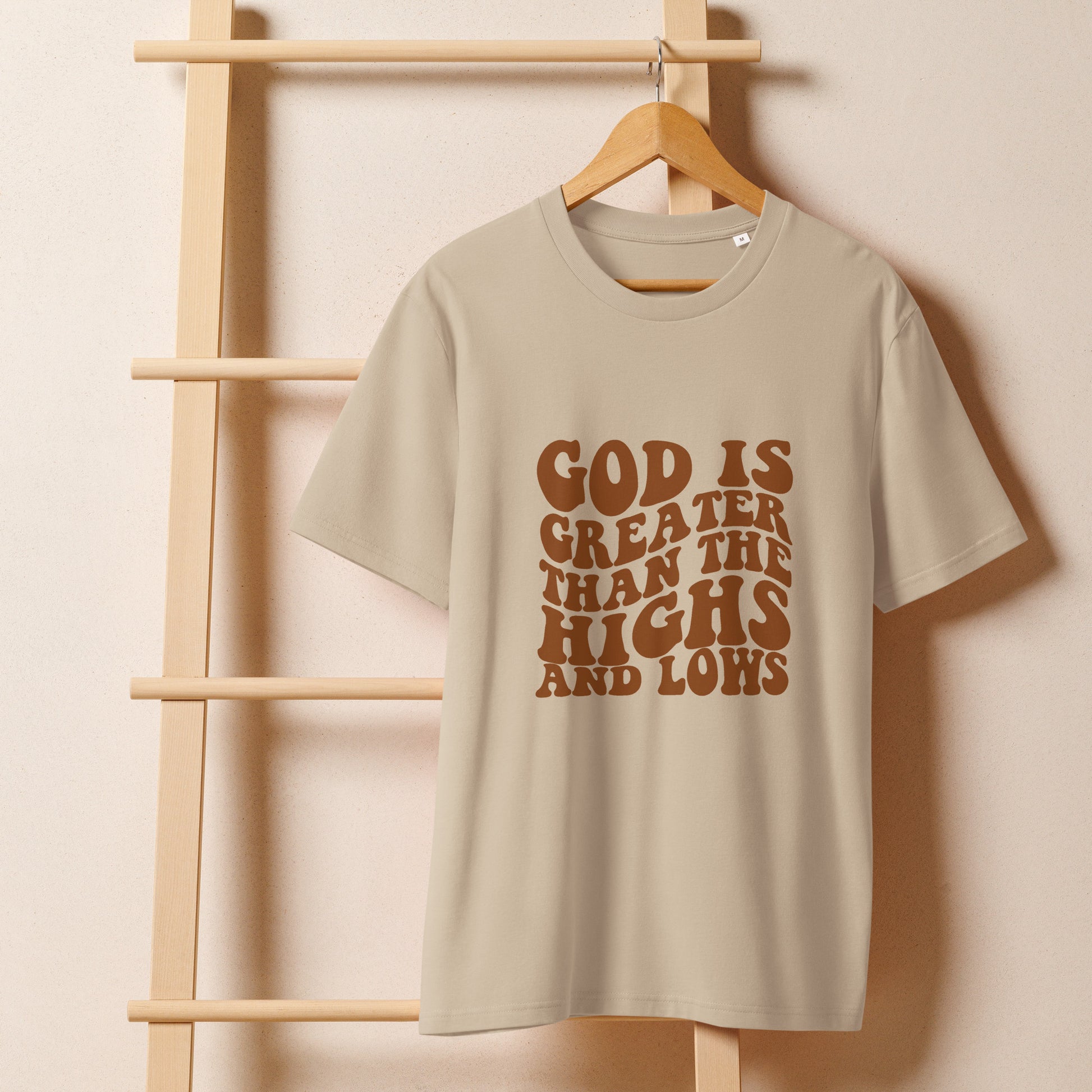 Christian t-shirt, with graphic design, khaki