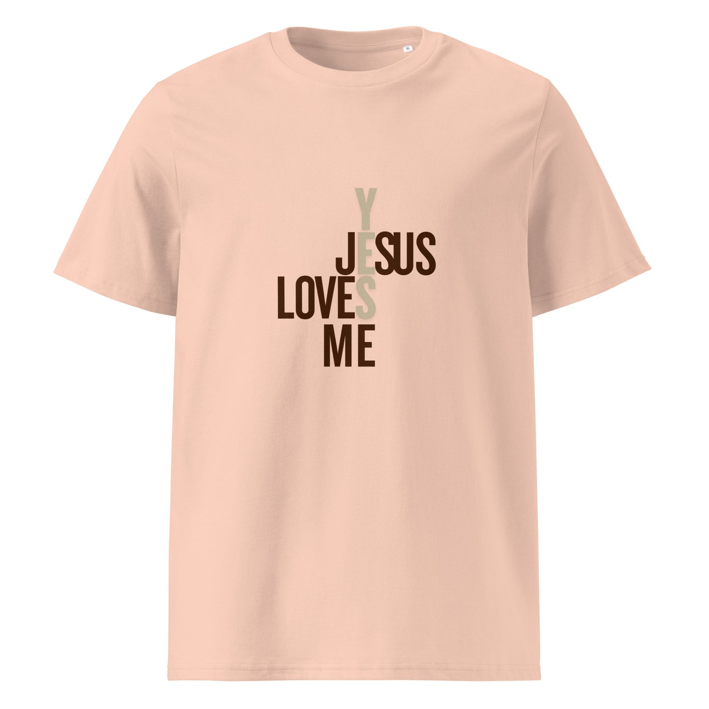 Unisex organic ribbed neck t-shirt, Yes Jesus Loves Me