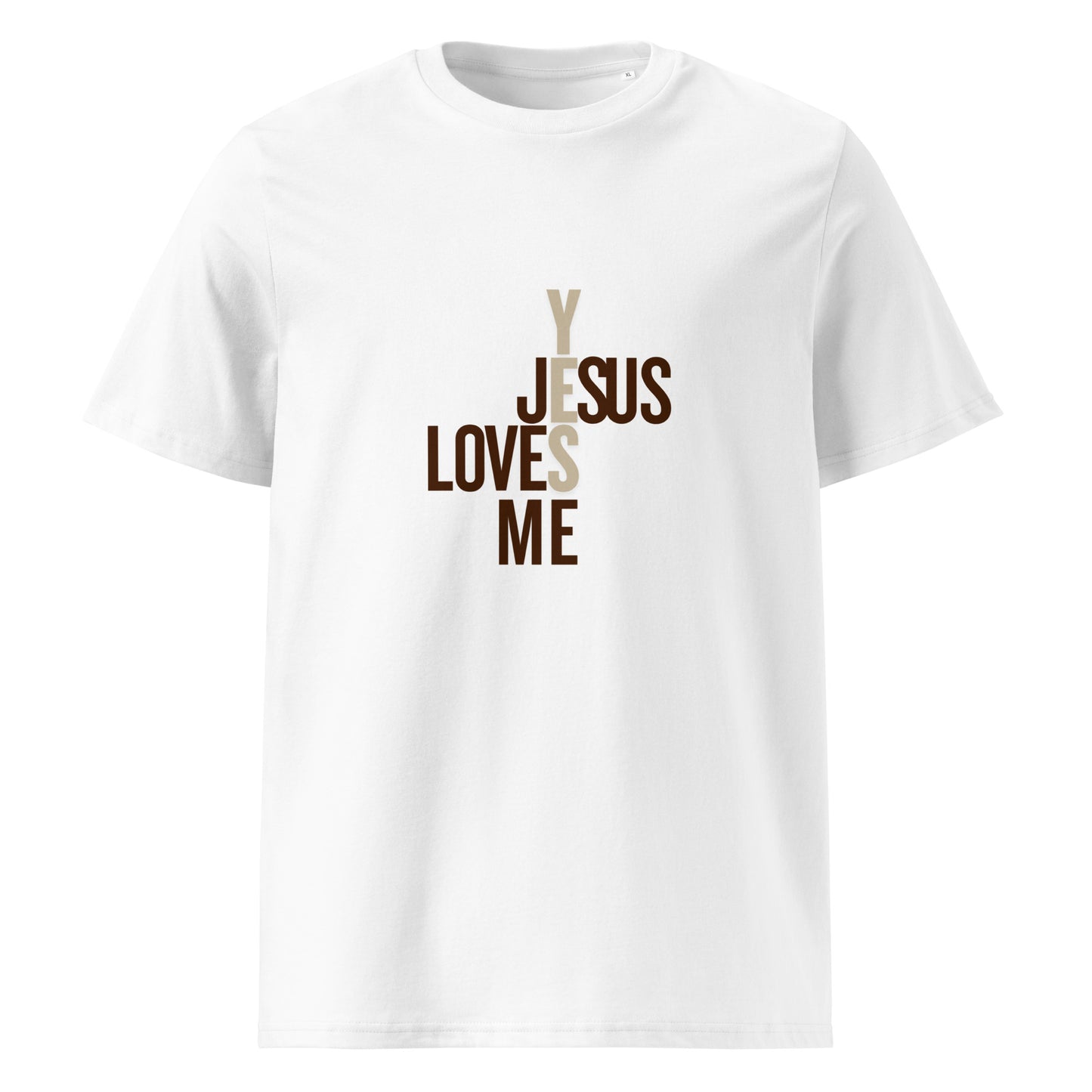 Unisex organic ribbed neck t-shirt, Yes Jesus Loves Me