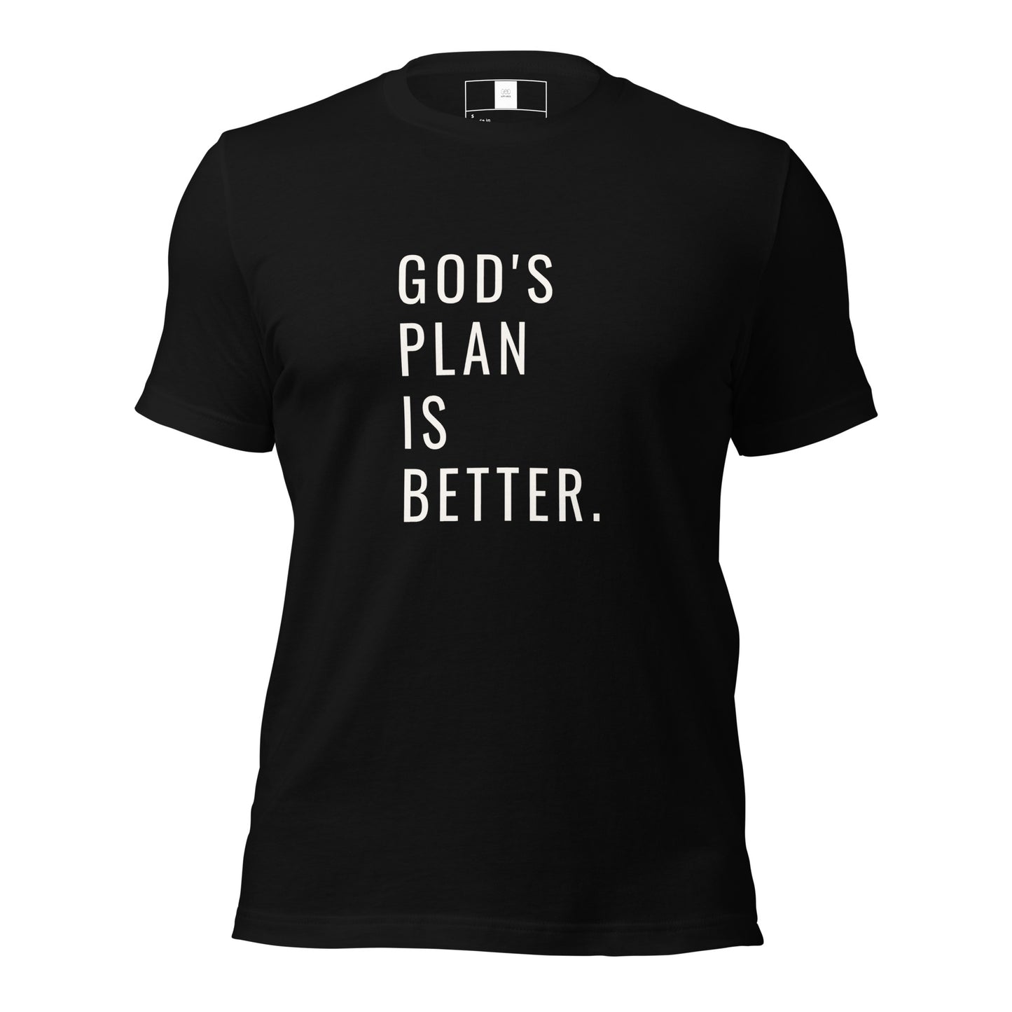 Christian apparel, Christian Tee shirt, black, front view, graphic design