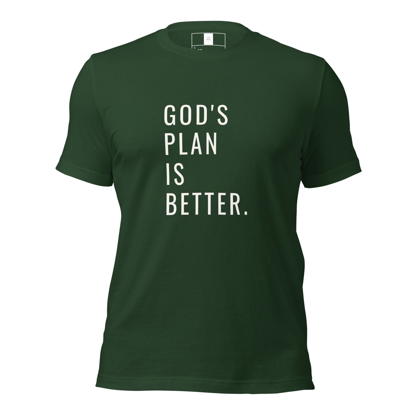 Christian apparel, Christian tee shirt, green, front view, graphic design